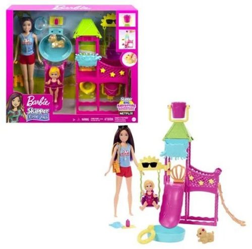 Barbie Skipper baba és vízipark játékkészlet működő vízi csúszdával és kiegészítőkkel